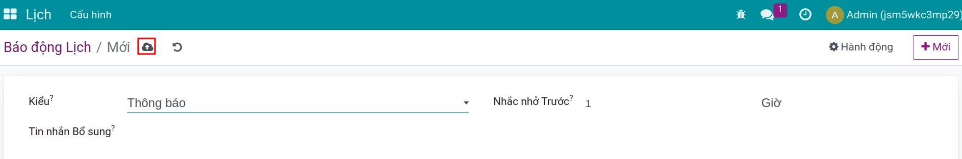 Thông báo nhắc nhở lịch