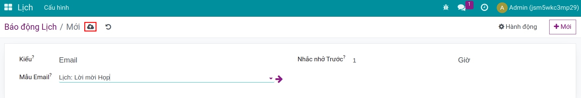 Email nhắc nhở lịch