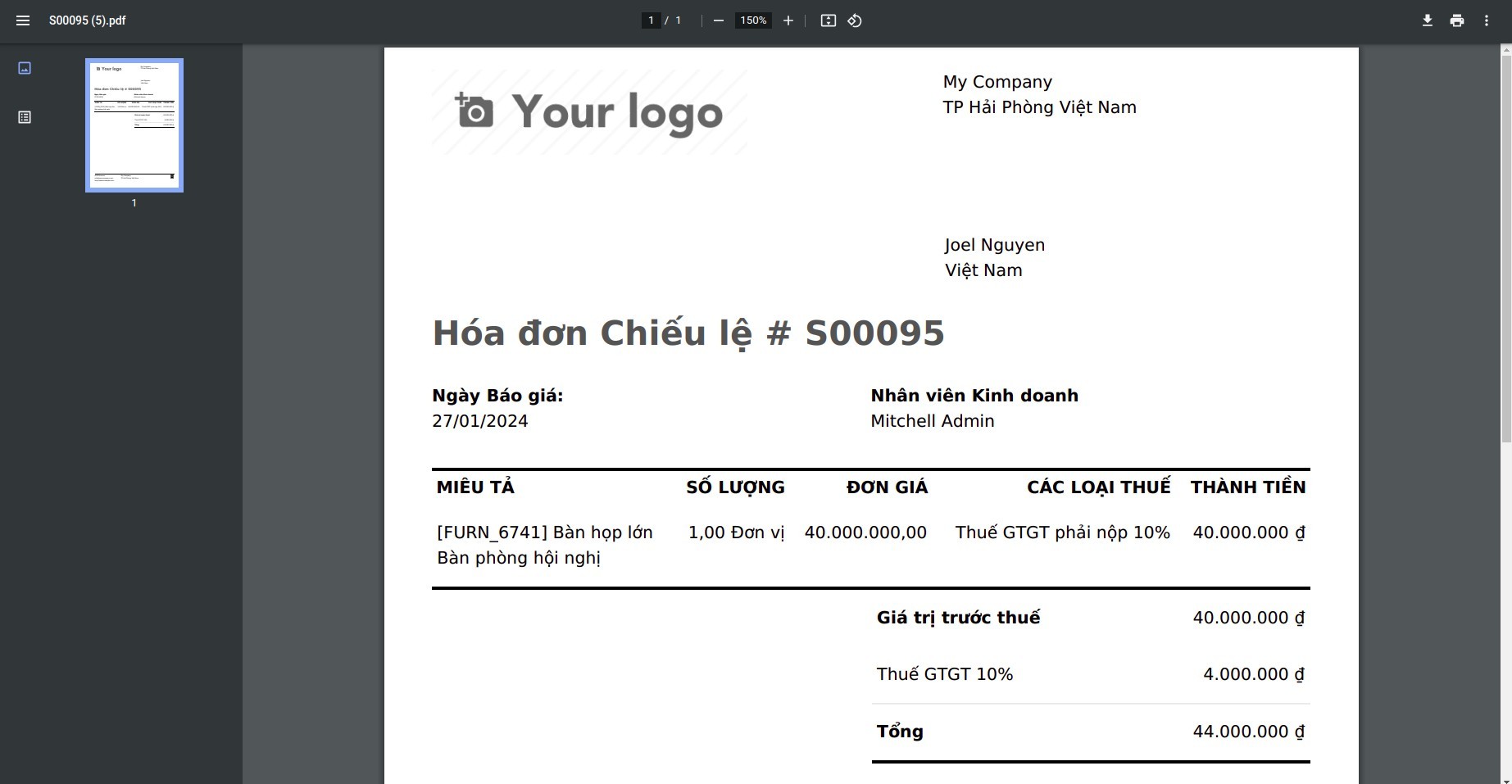 Sử dụng hóa đơn chiếu lệ trong đơn bán