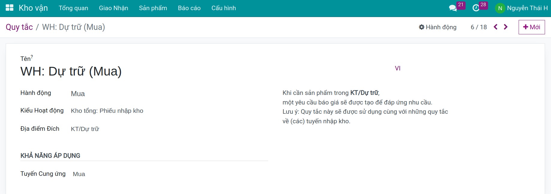 phương thức cung ứng tương ứng Kho vận Viindoo