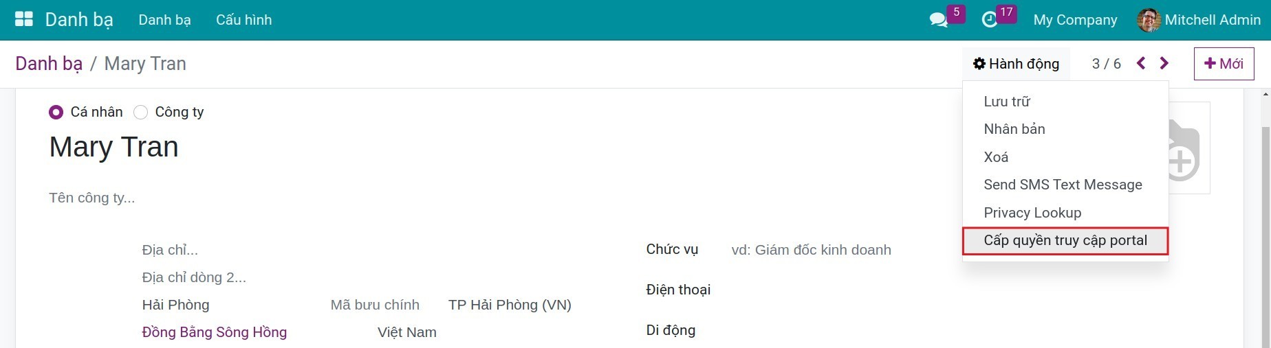 Cấp quyền truy cấp portal