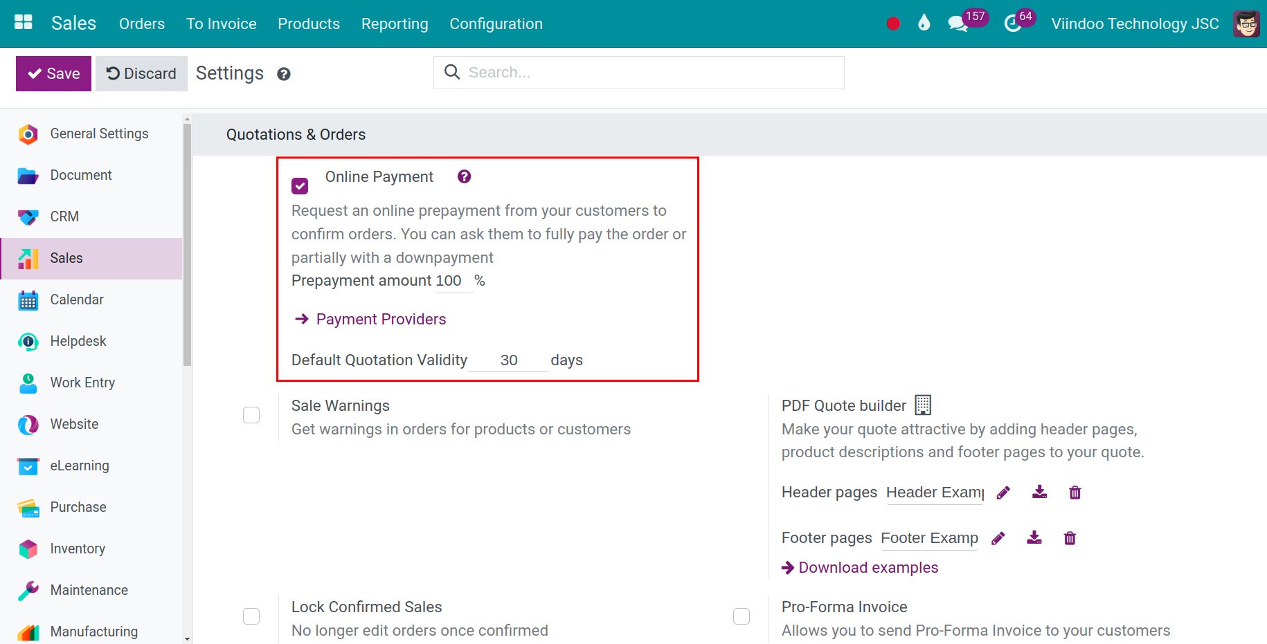 Enable Online Payment Online Payment - Viindoo.