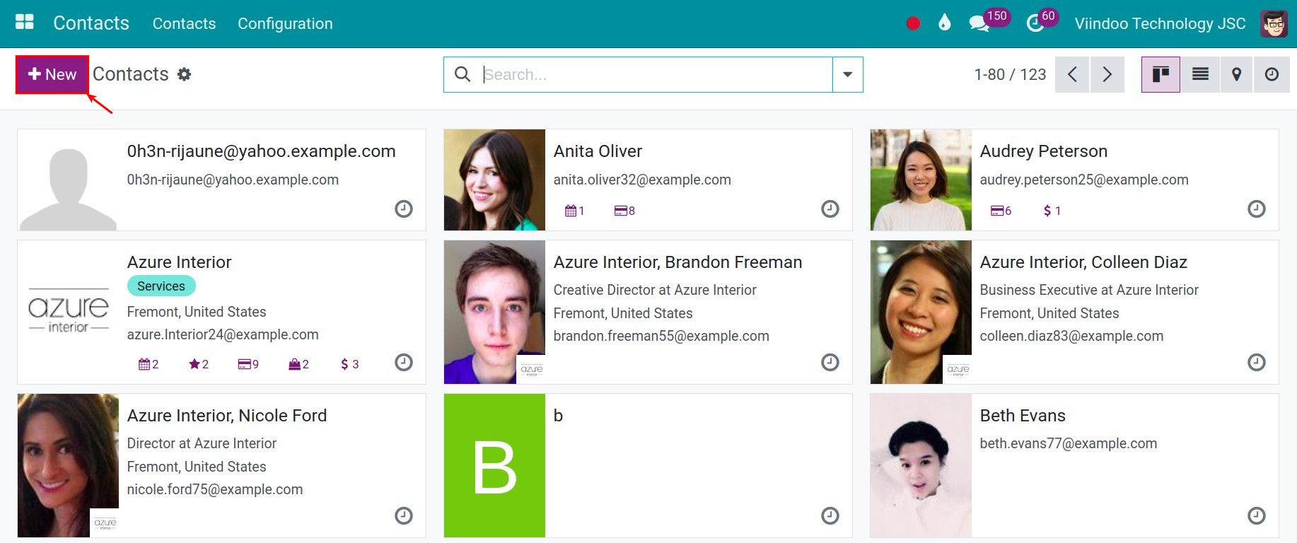 Create a new contact