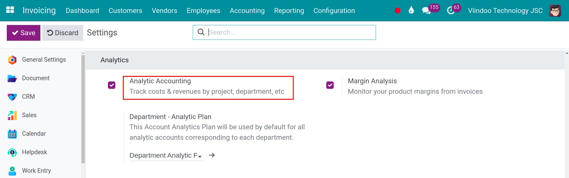 Enable Analytic Tags in Viindoo