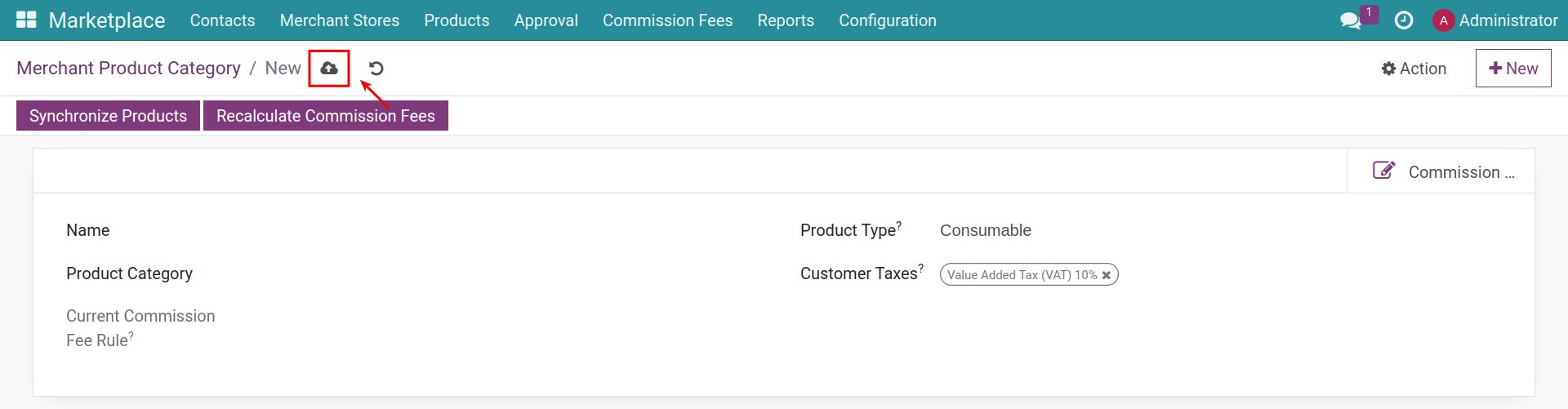 Save a merchant product category