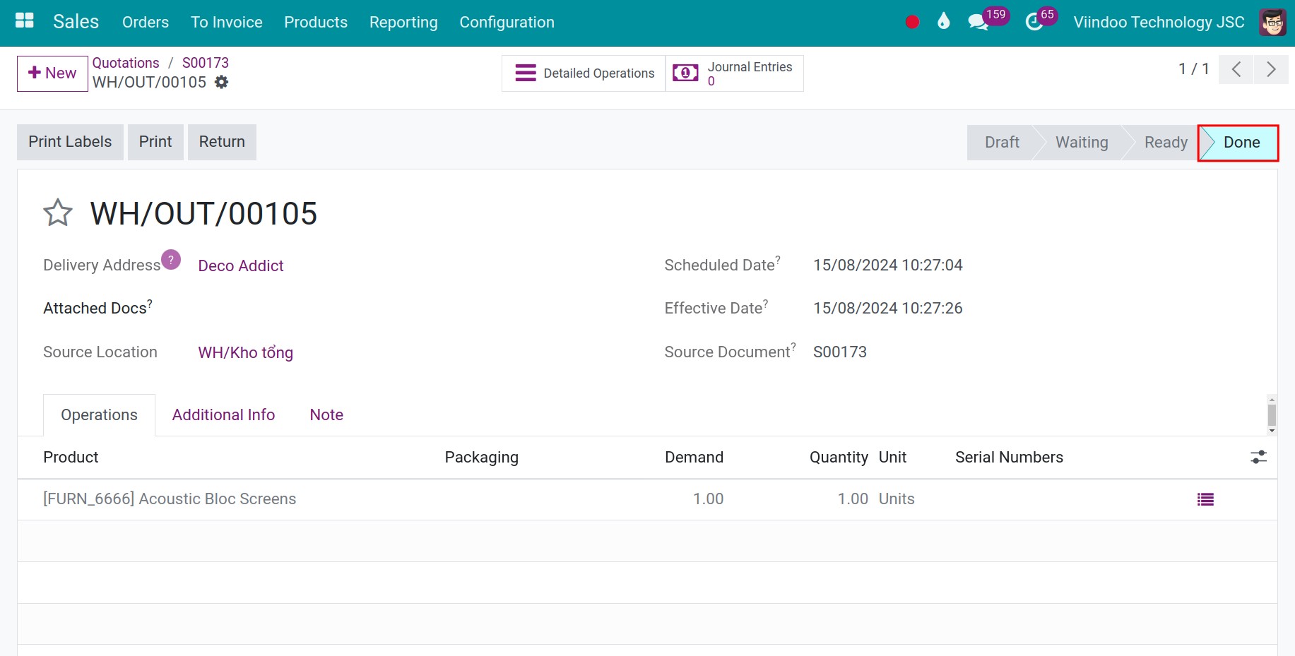create a delivery order