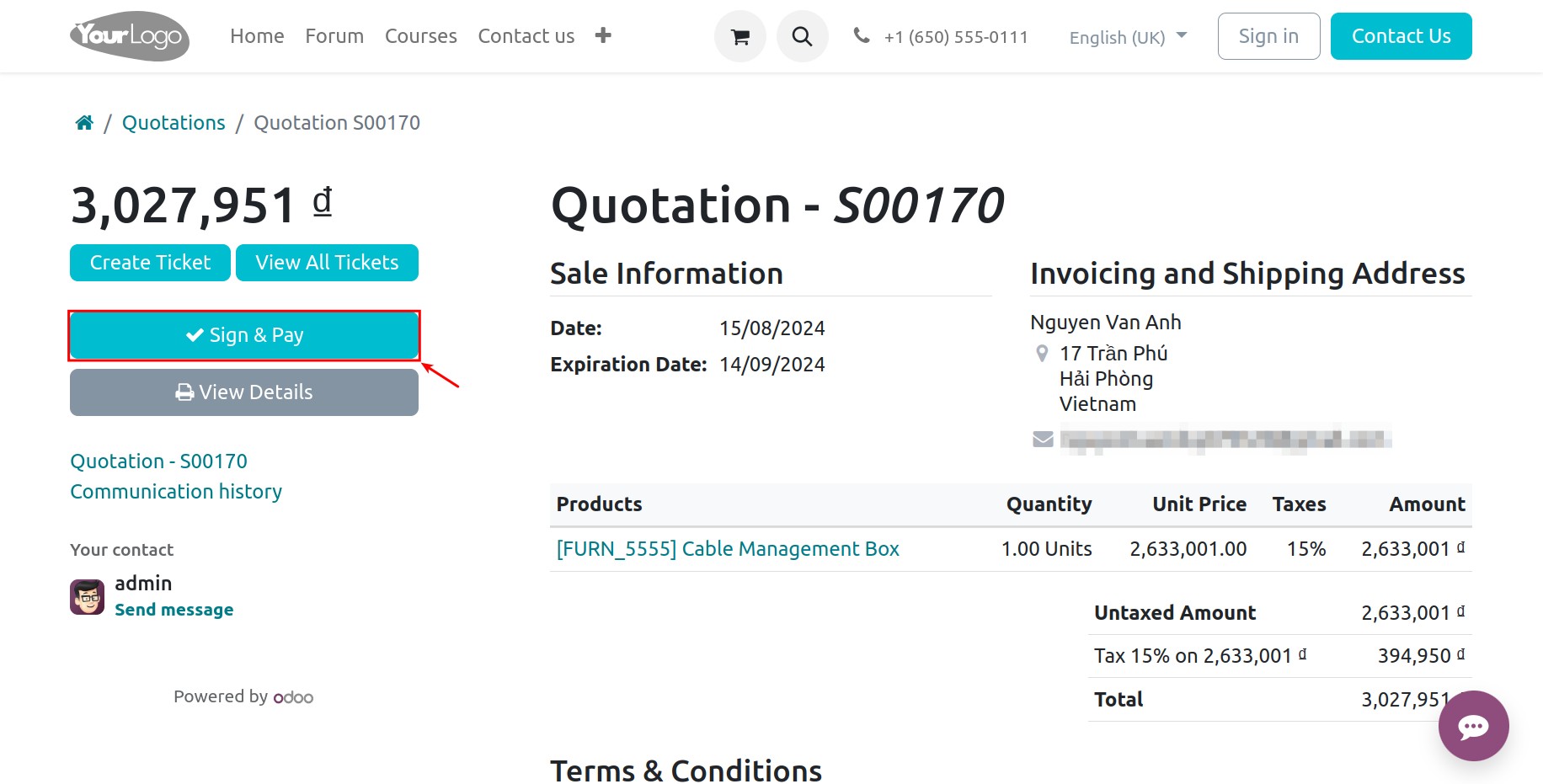 Accept & Pay Quotation Online Payment - Viindoo.