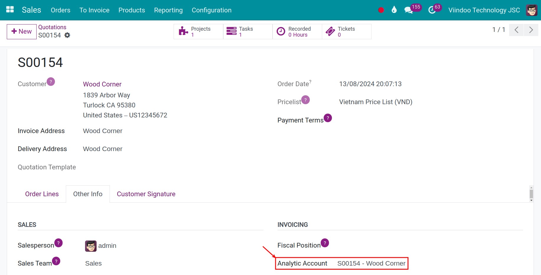 How to create an order in Viindoo.