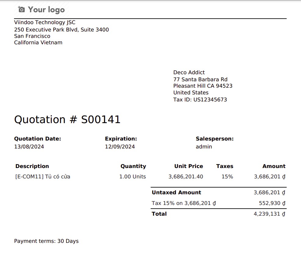 Pro-forma invoice