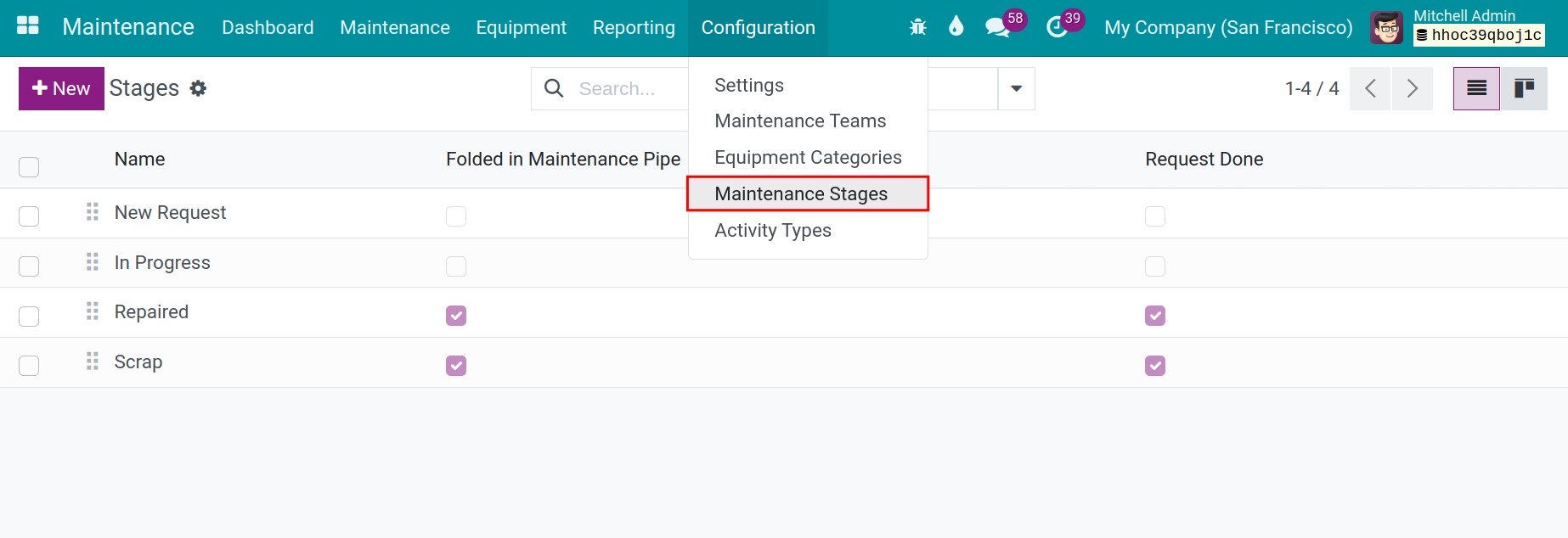 Create the Maintenance Stages