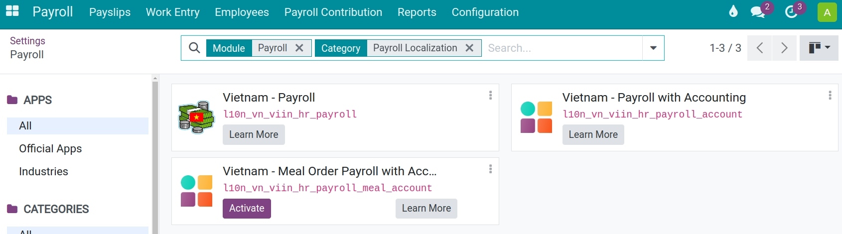 Payroll localization in Viindoo