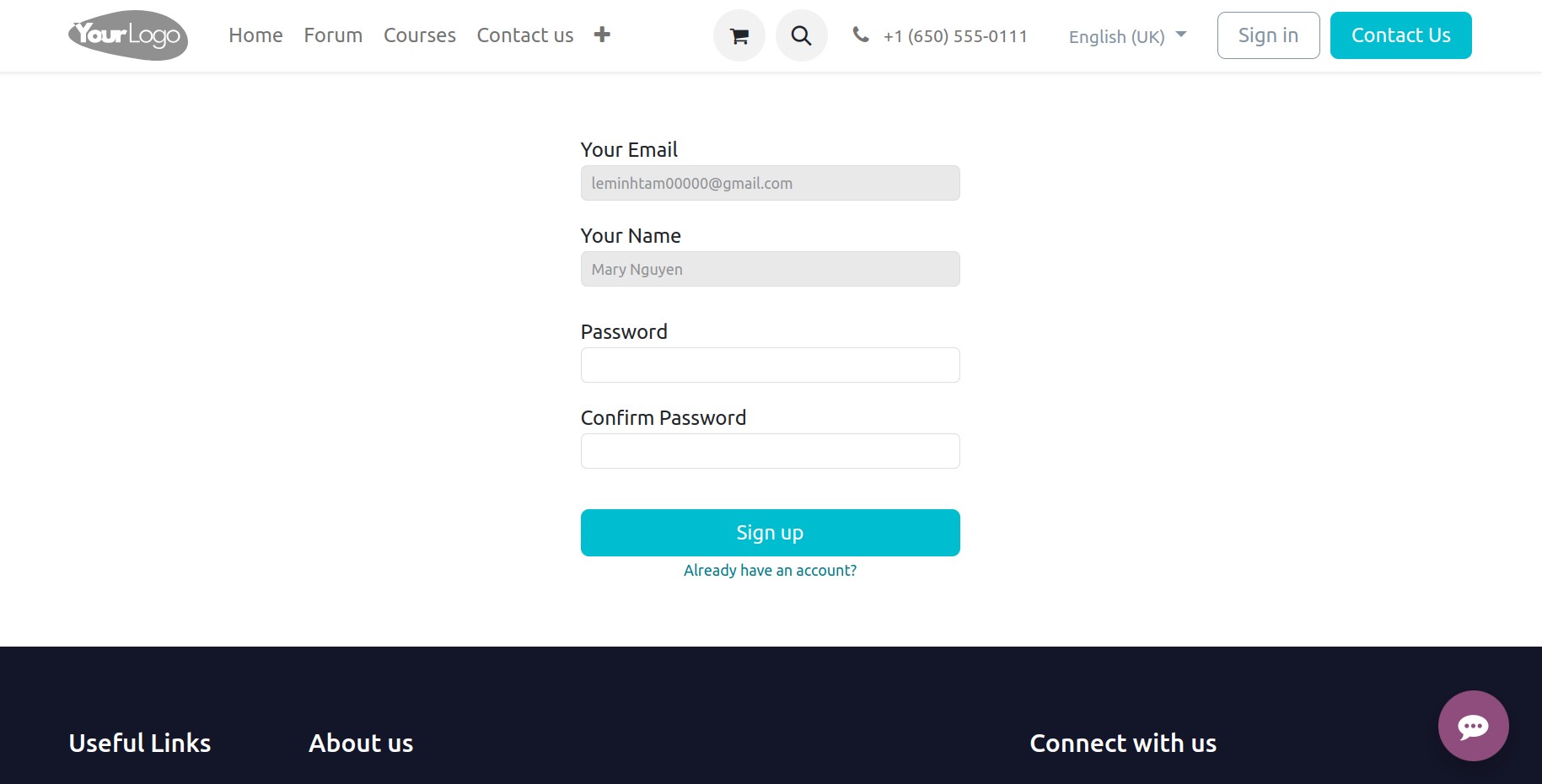 Configurate the password