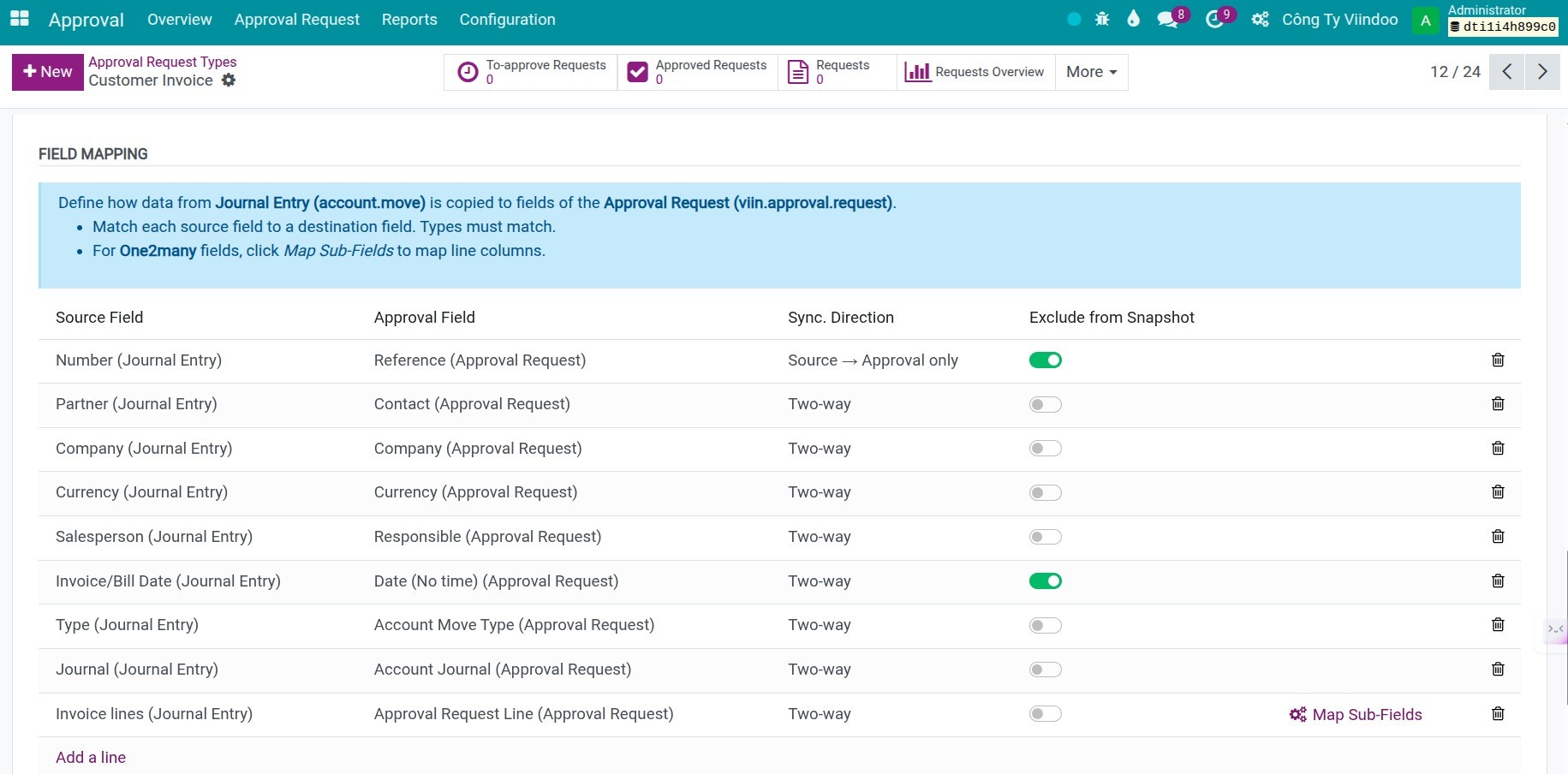 Field mapping configuration
