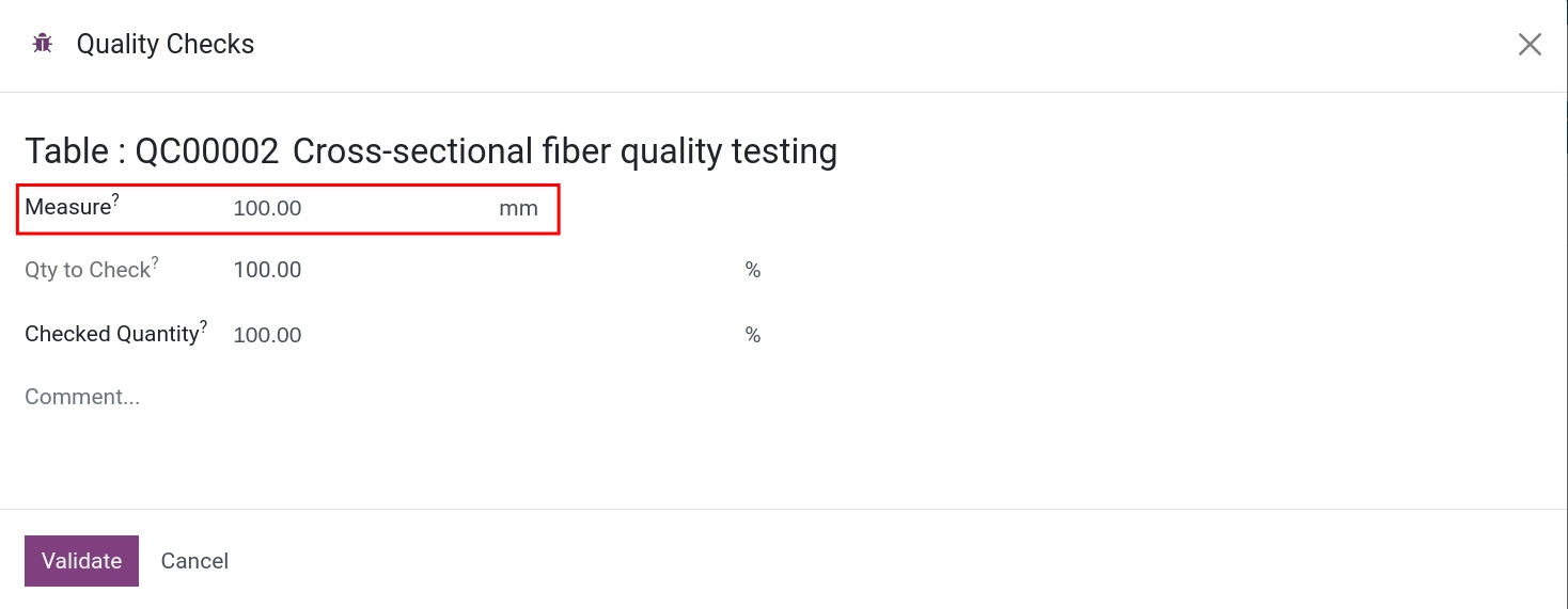Measurements are out of the tolerance range.