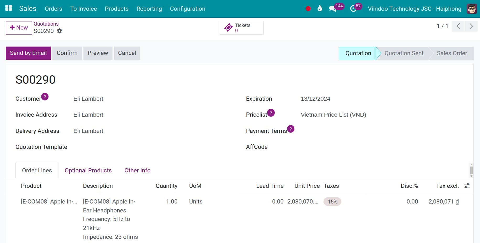 create a sale orde apply loytalty card