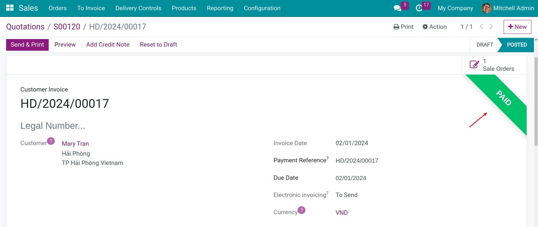 Viindoo paid invoices