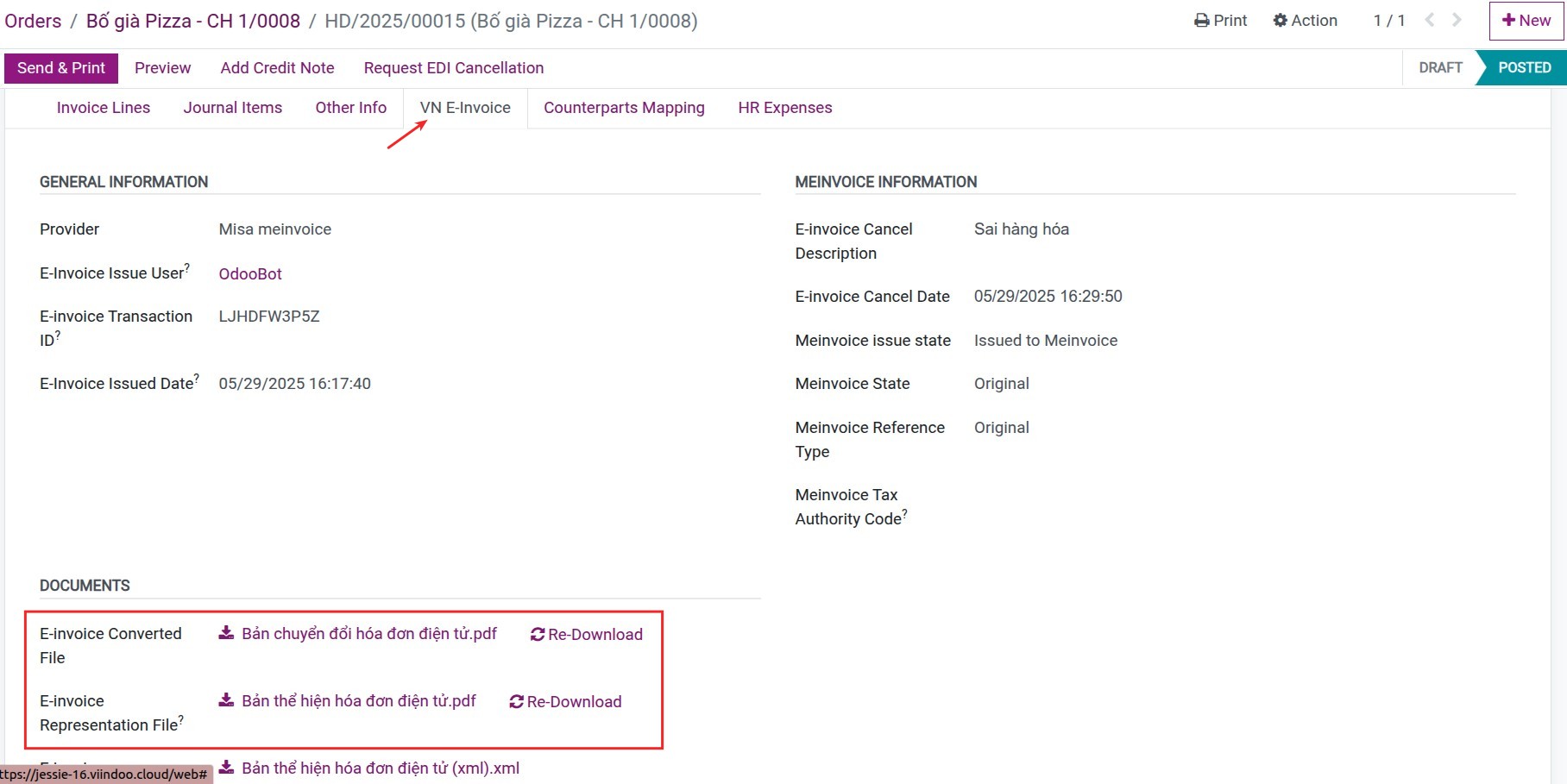 Re-download E Invoice
