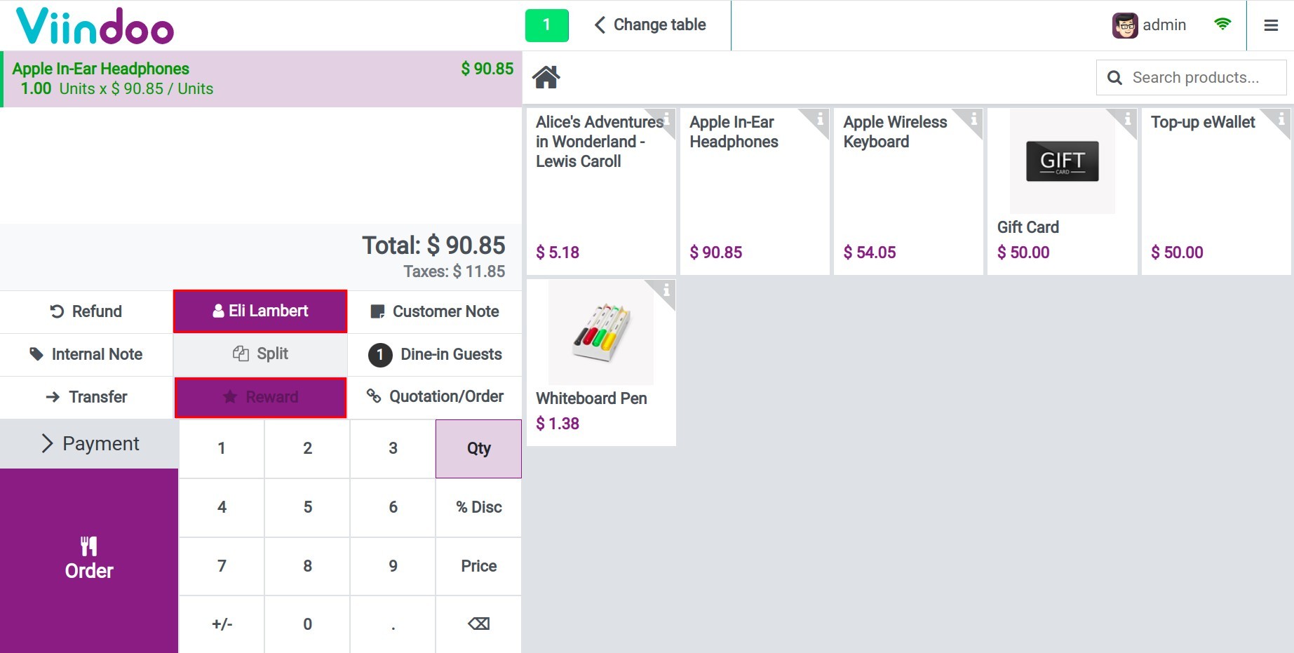create a sale order on pos apply loyalty card