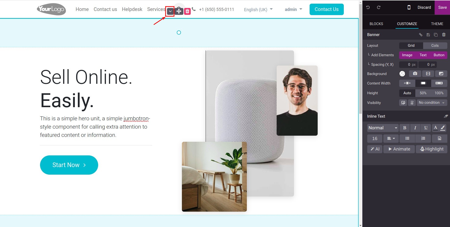 Move blocks in the arrow buttons' direction