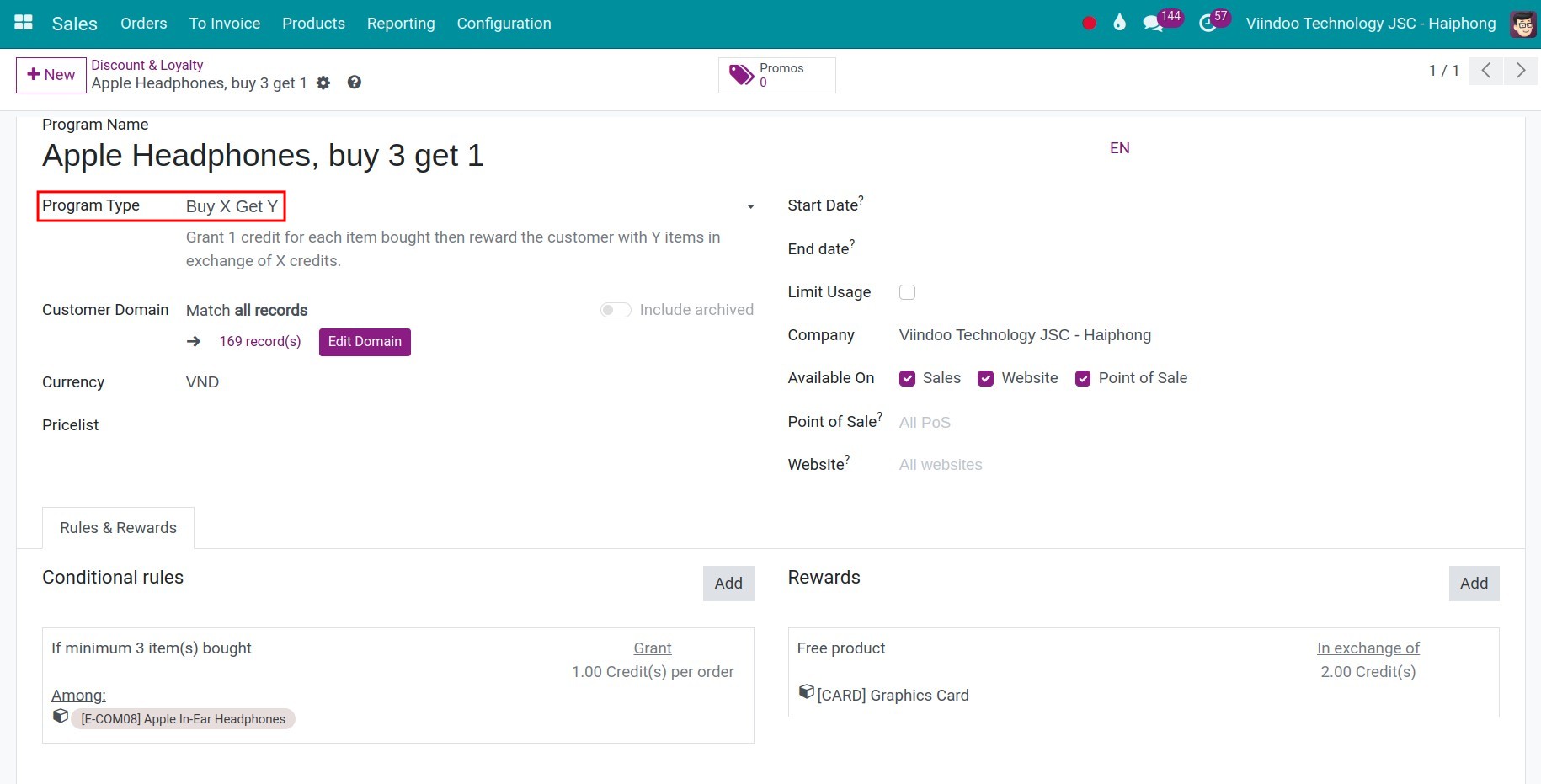 create a buy x get y program