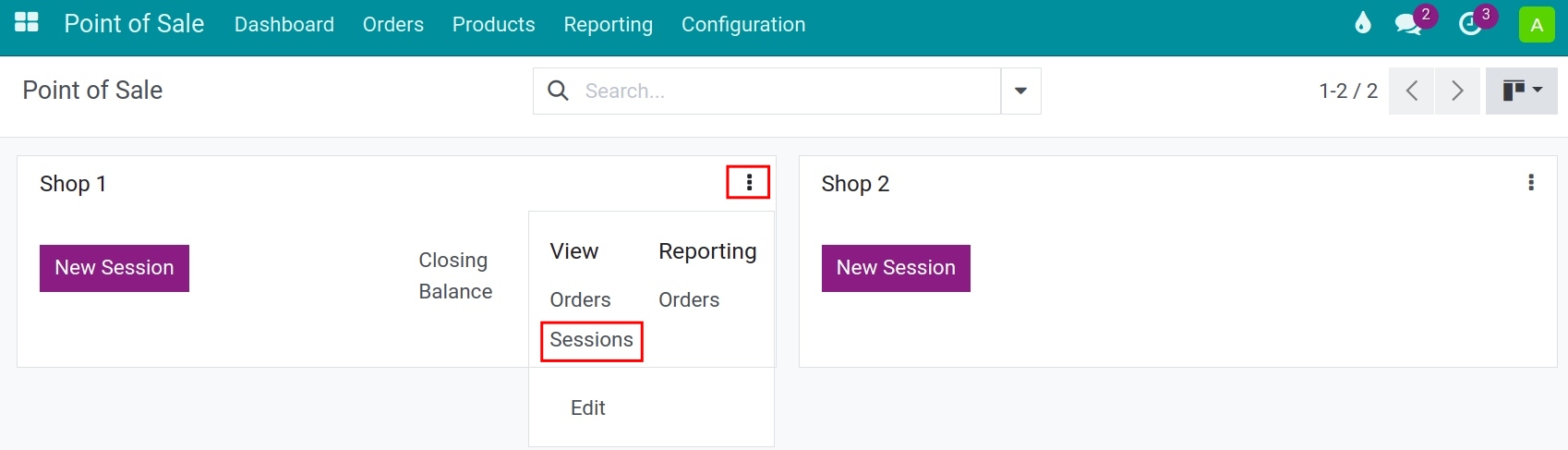 Manual session closing request
