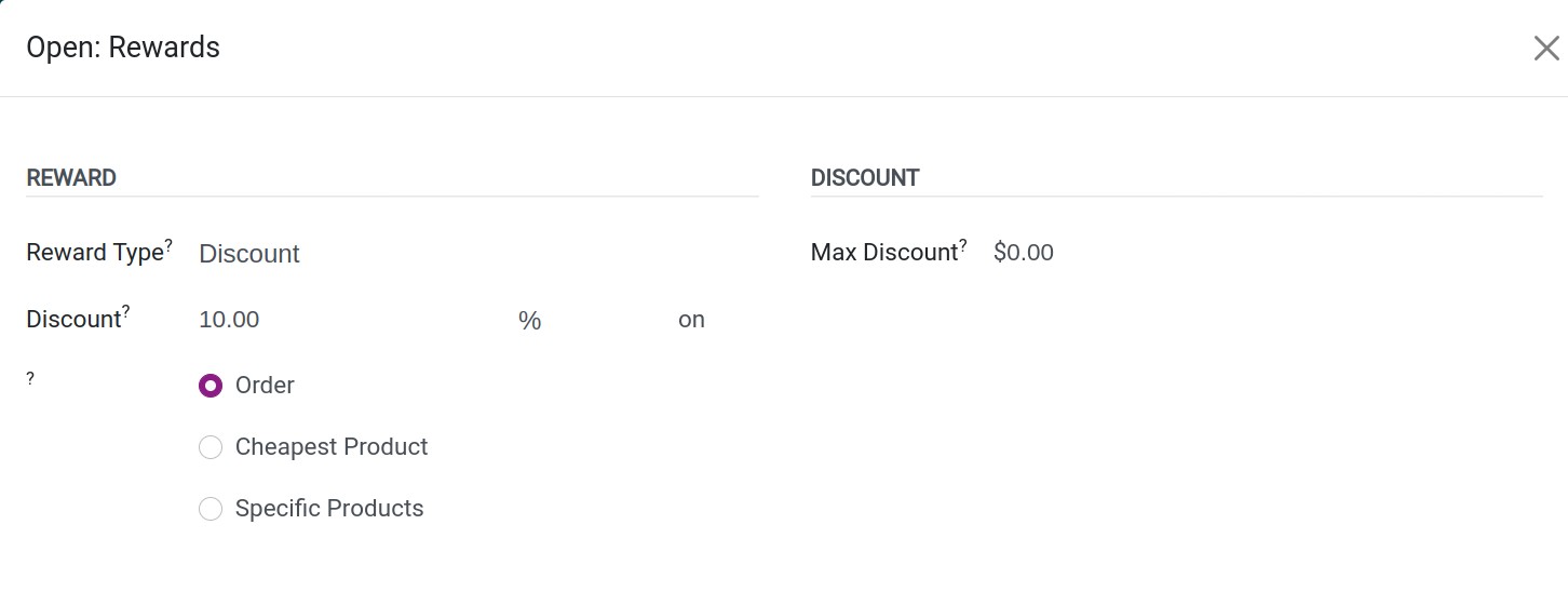 Discount rewards