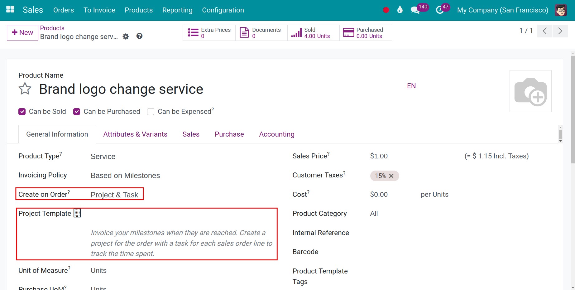 Select project template