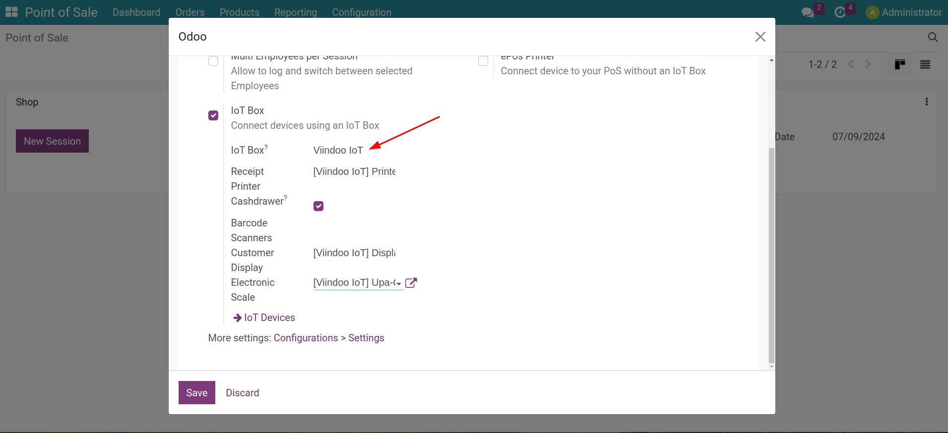 Choose the devices to be used