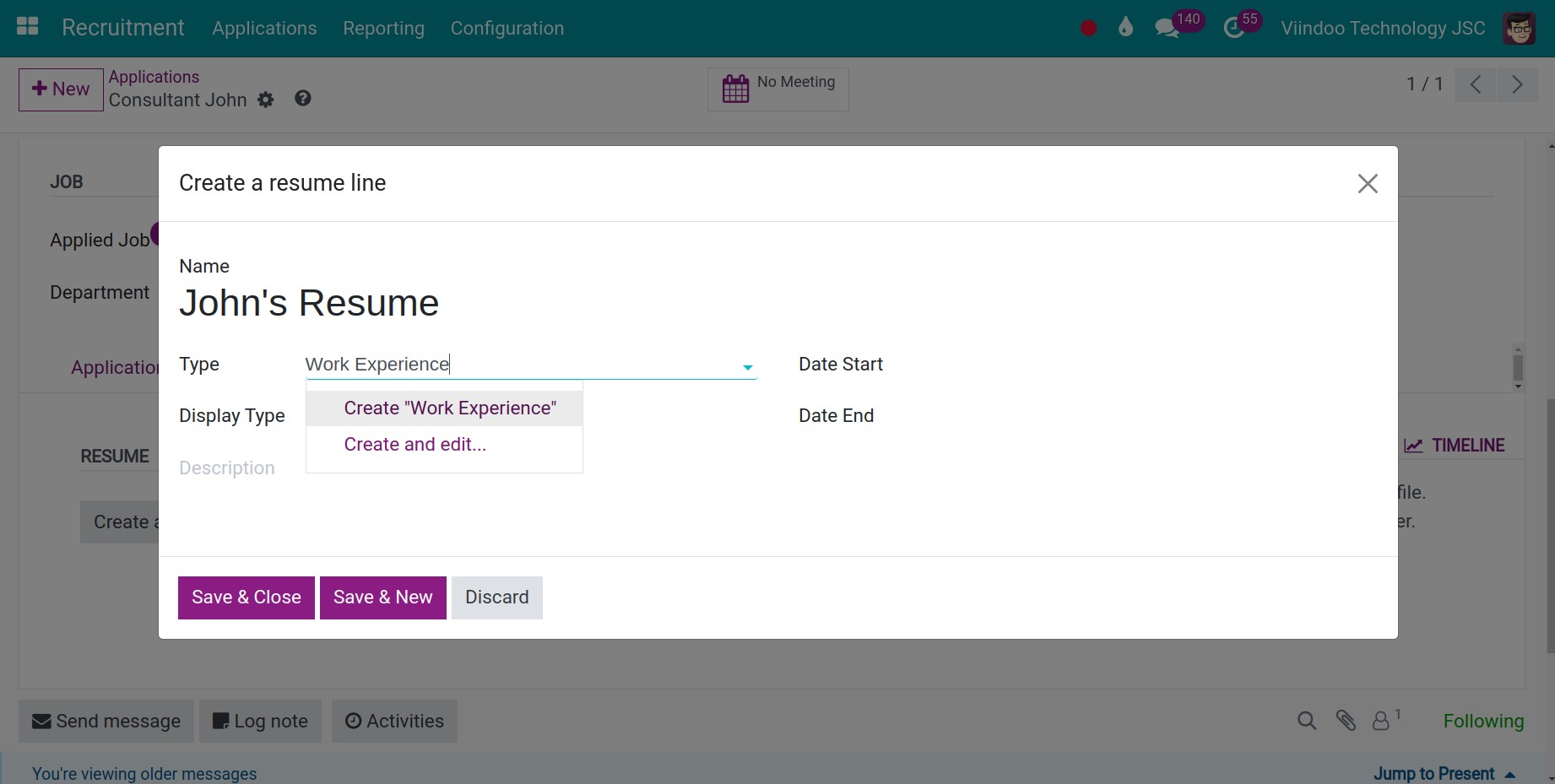 Create and Edit resumé
