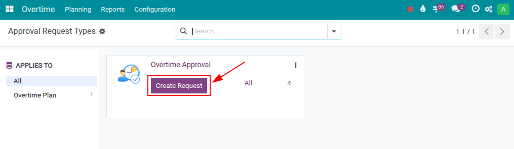 Create an Overtime Request