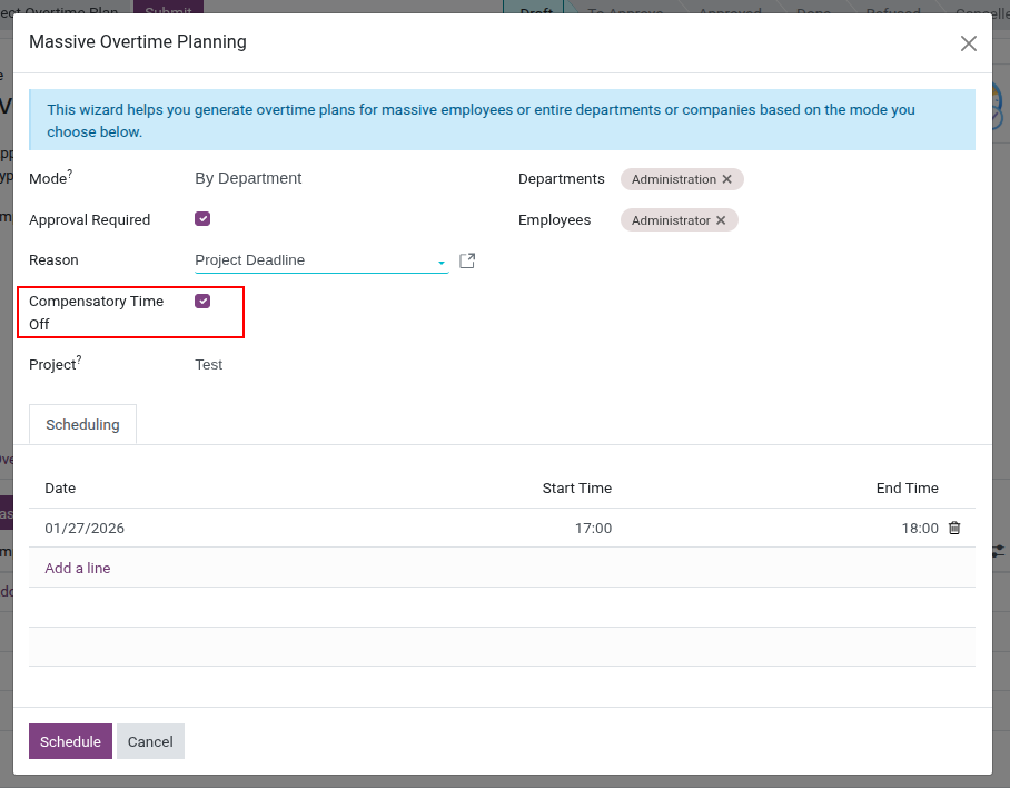 Create an Overtime Request