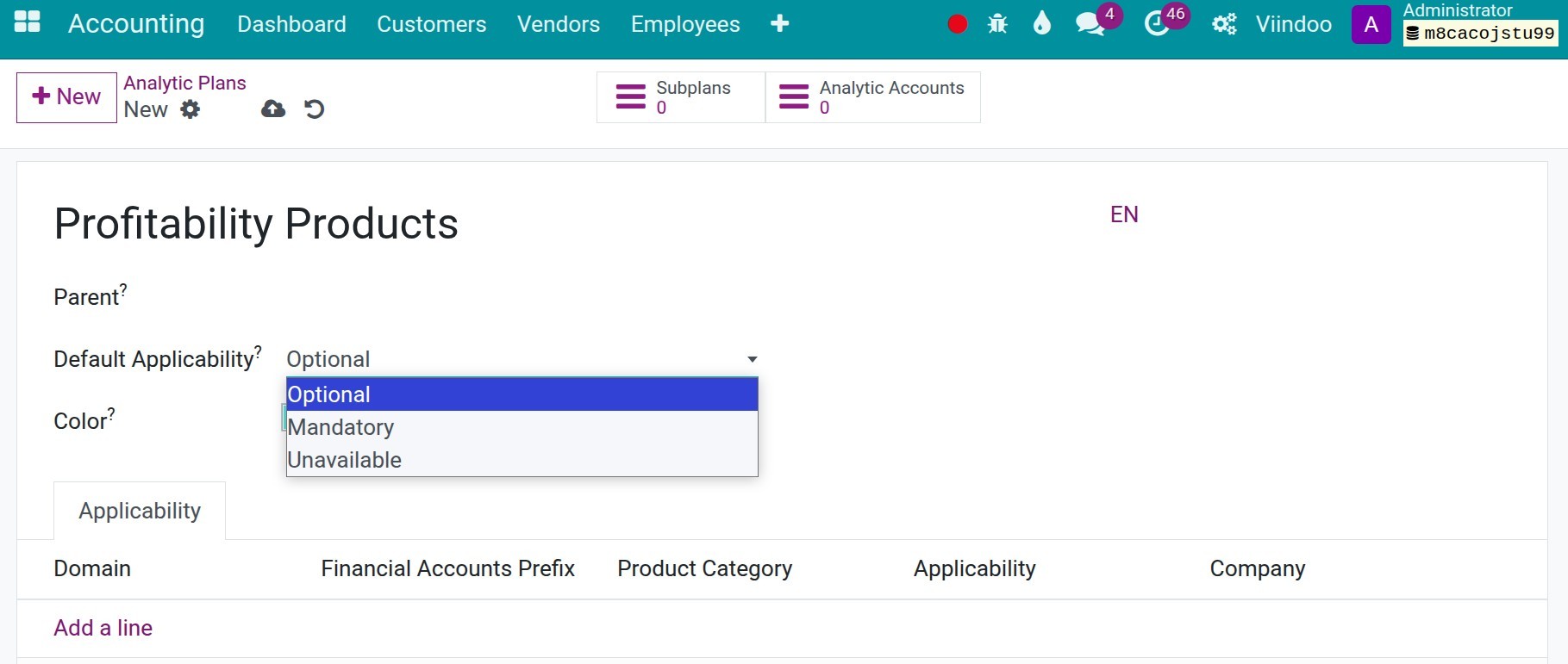 Configure Analytic plans