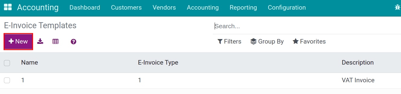 E-invoice template
