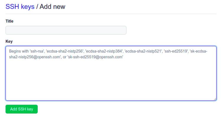 Nhập SSH Key vào Github
