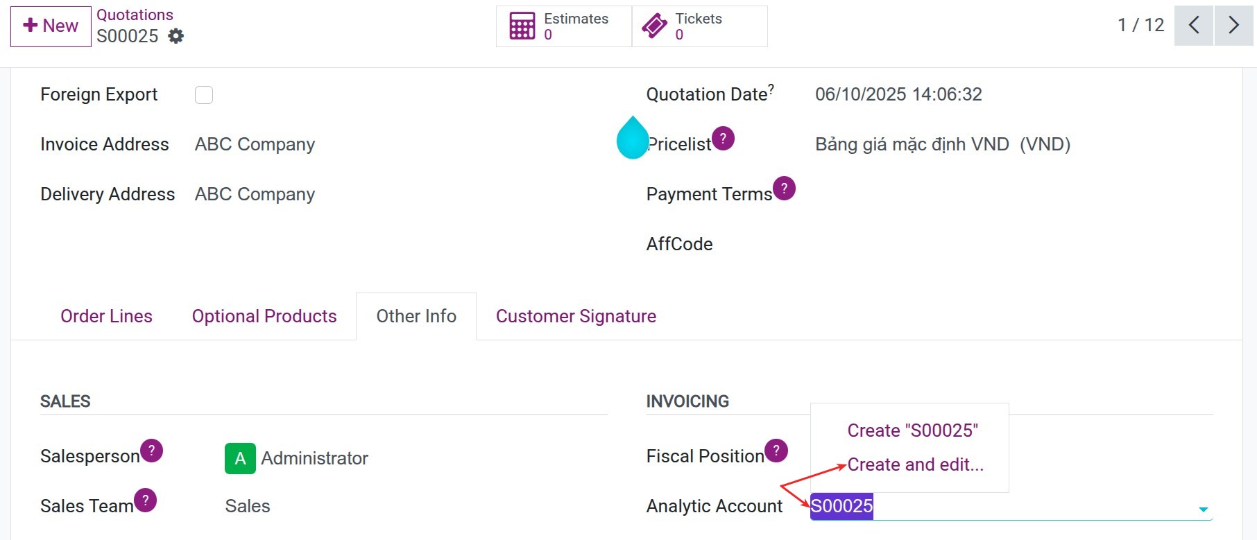 Sales Order's Analytic Accounting