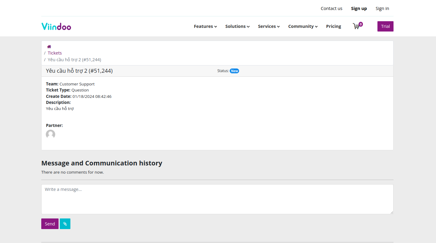 check and track the ticket processing status