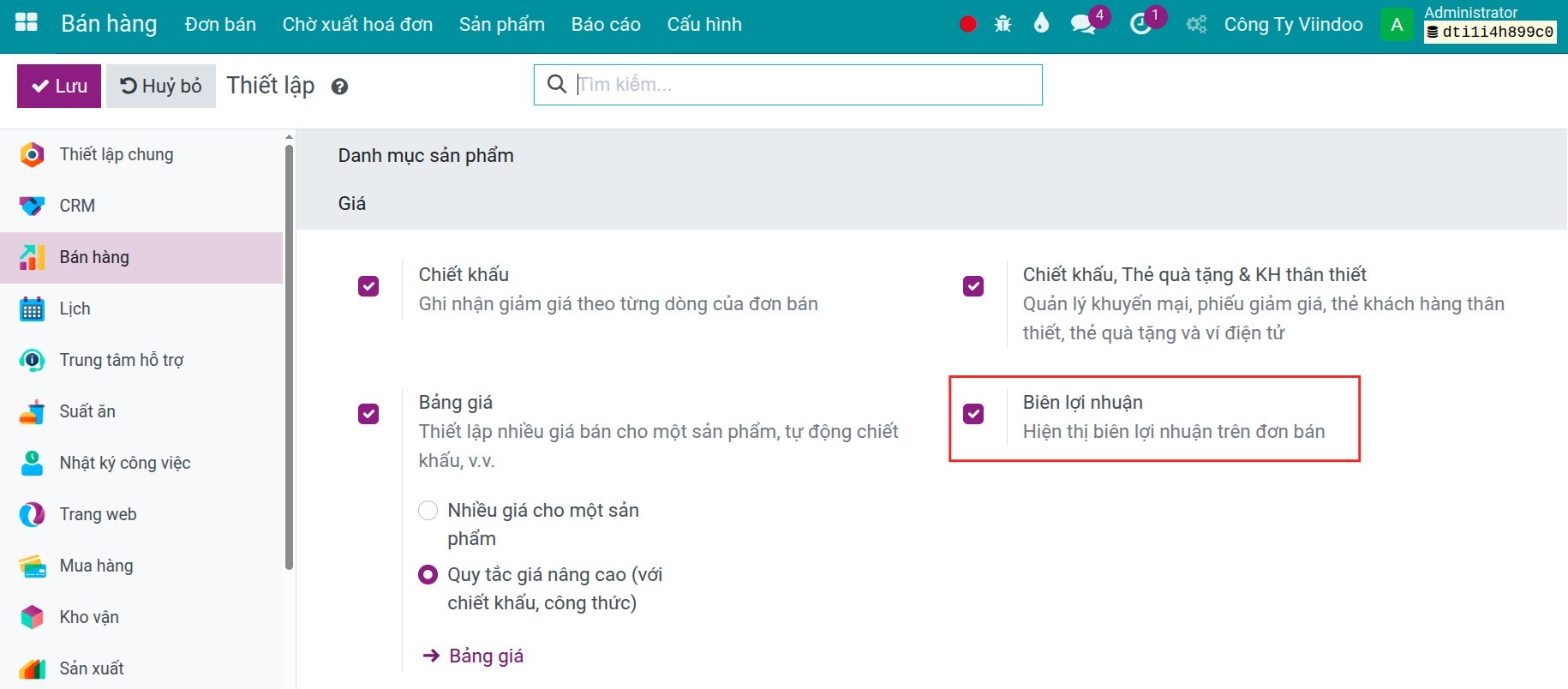 Activate the feature