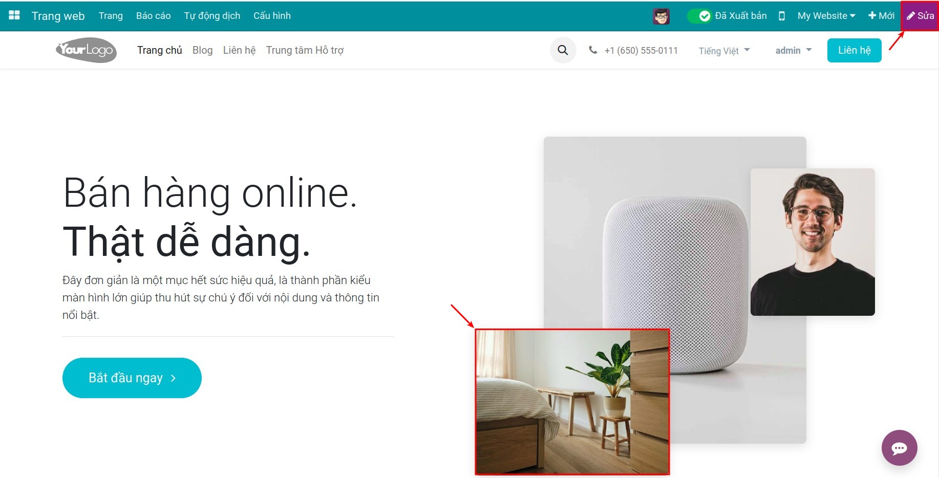 Chỉnh sửa hình ảnh trang web