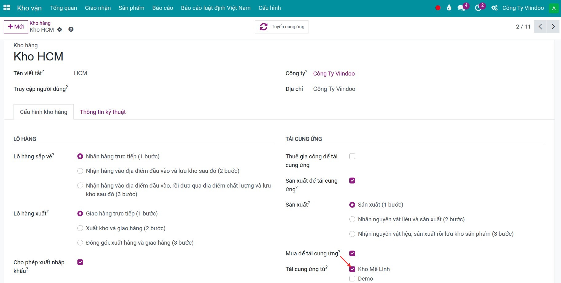 Configure warehouses