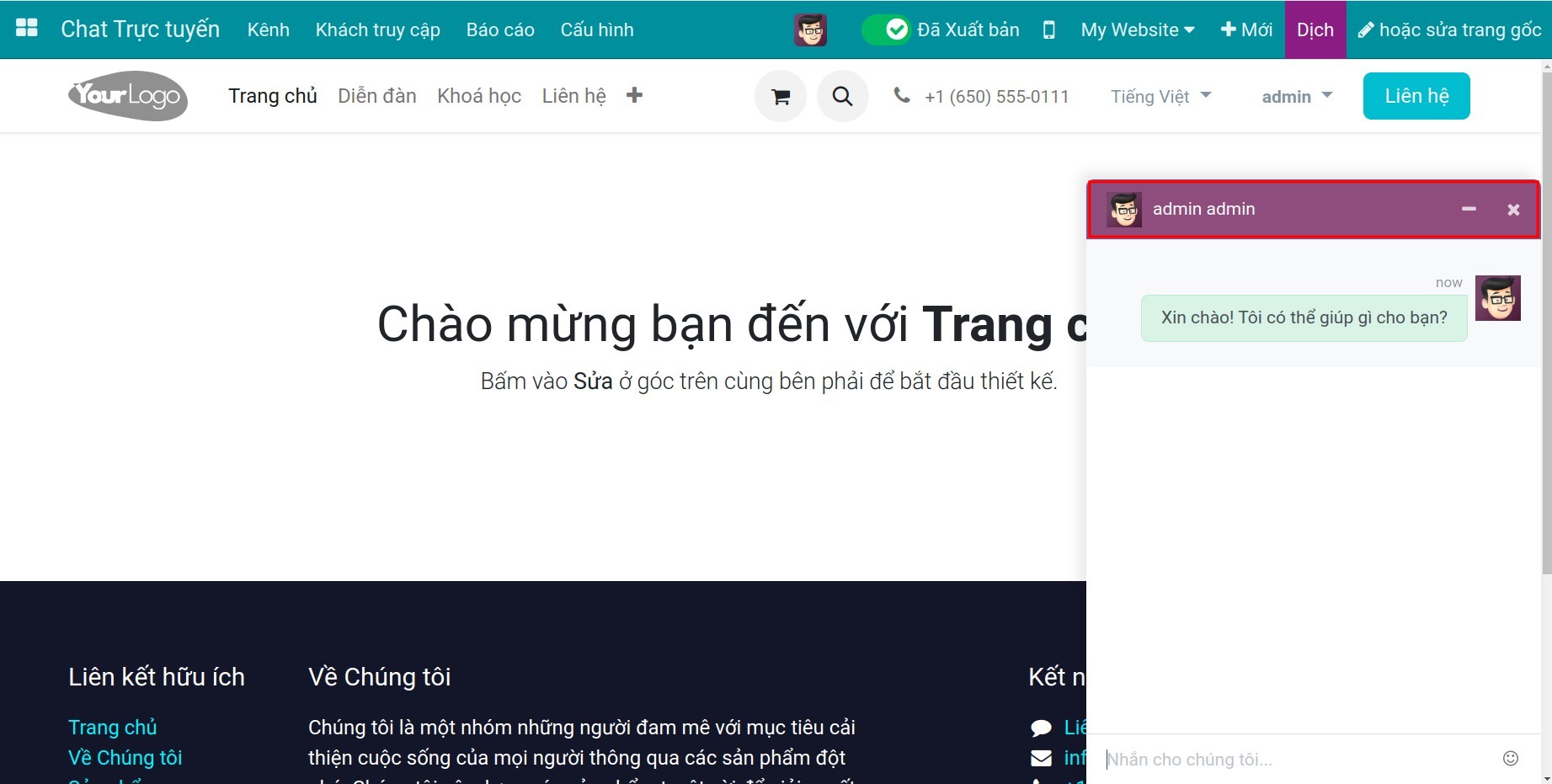 Hiển thị màu trên hộp chát