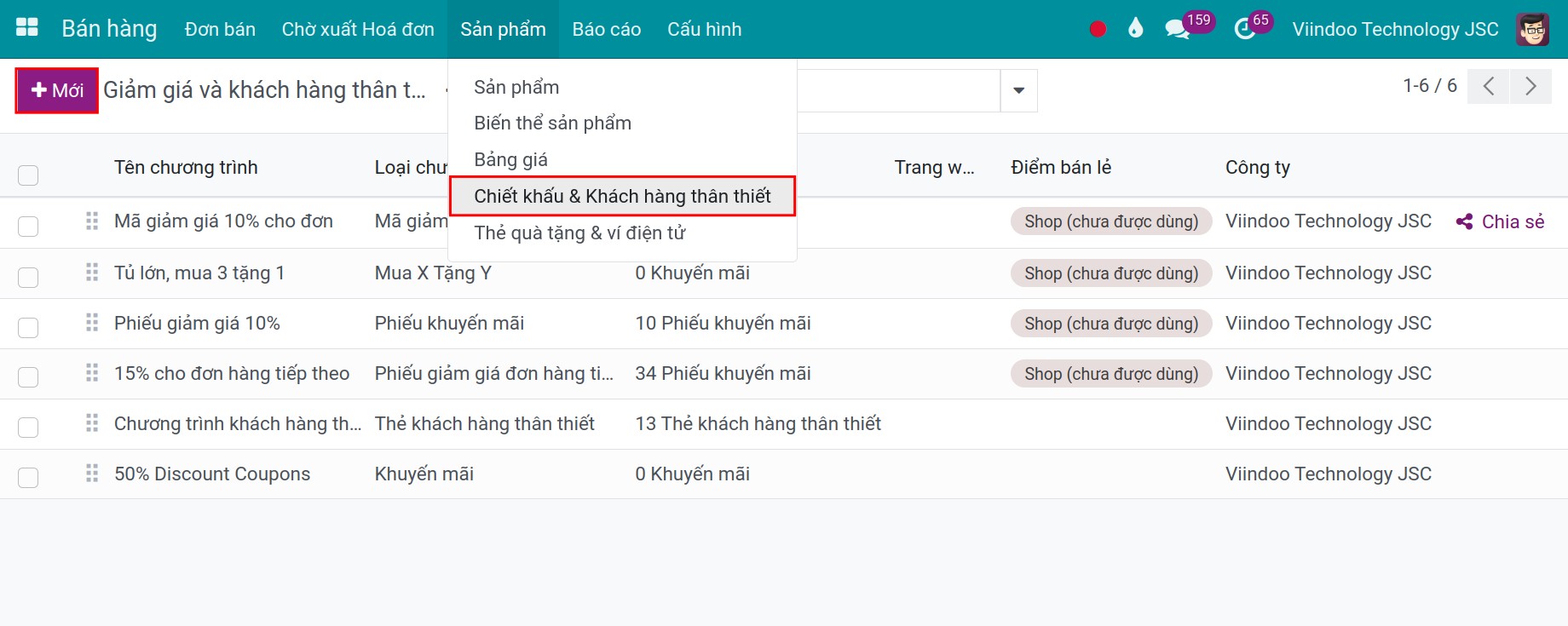Tạo chương trình khuyến mãi mới