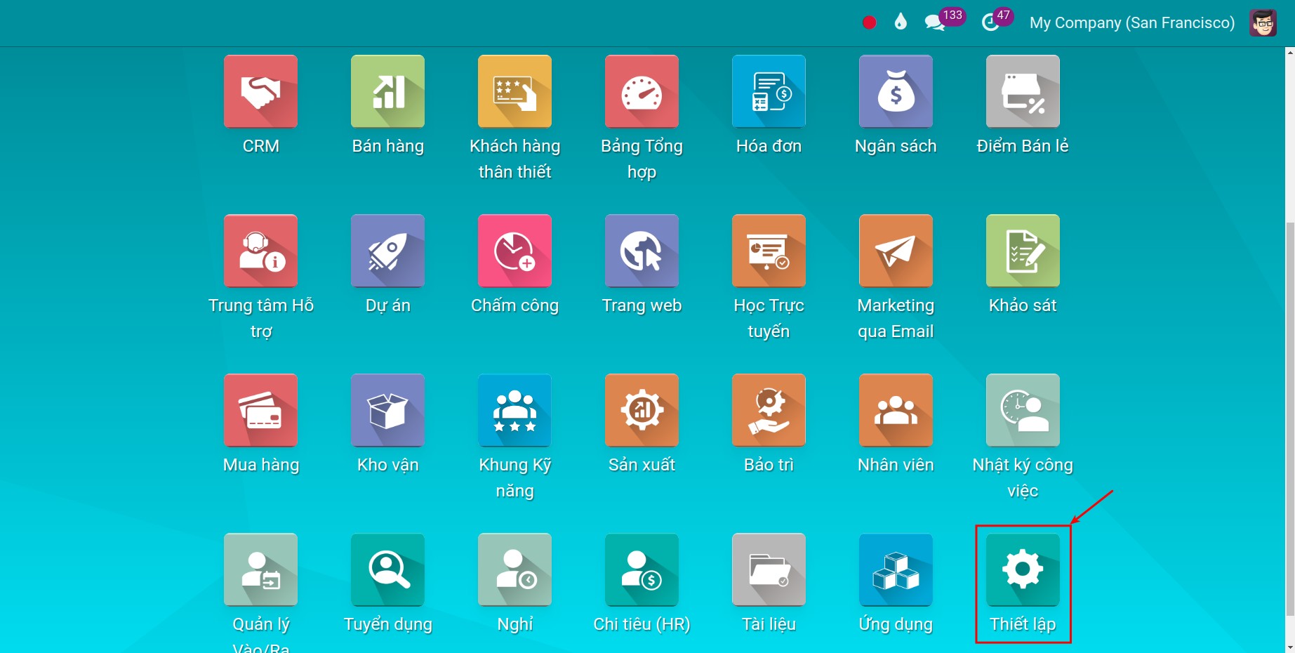 Thiết lập hệ thống - Viindoo