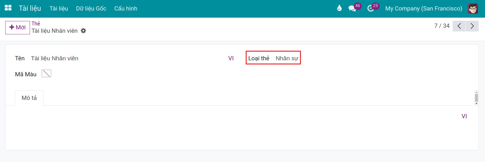 Gắn một thẻ với nhiều loại thẻ trong Viindoo