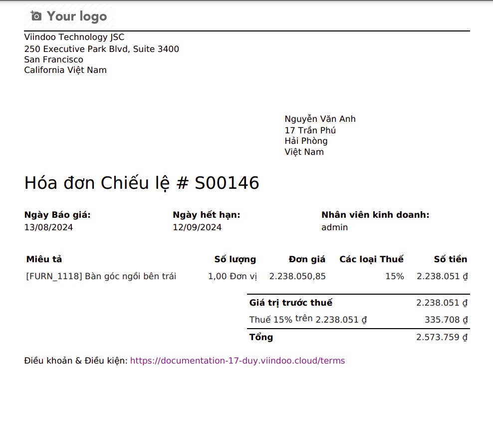 Sử dụng hóa đơn chiếu lệ trong đơn bán