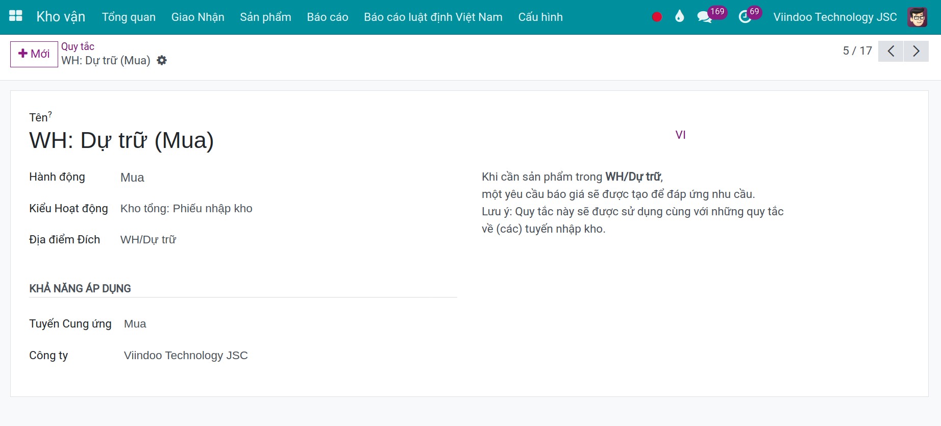 phương thức cung ứng tương ứng Kho vận Viindoo
