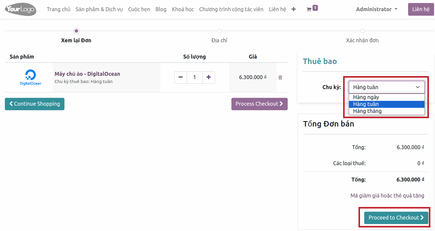 Mua sản phẩm thuê bao