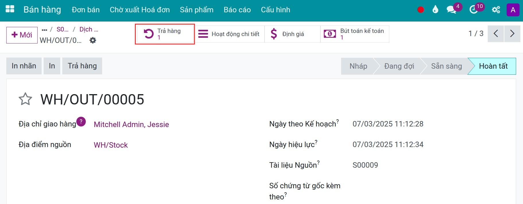 Linked return notes