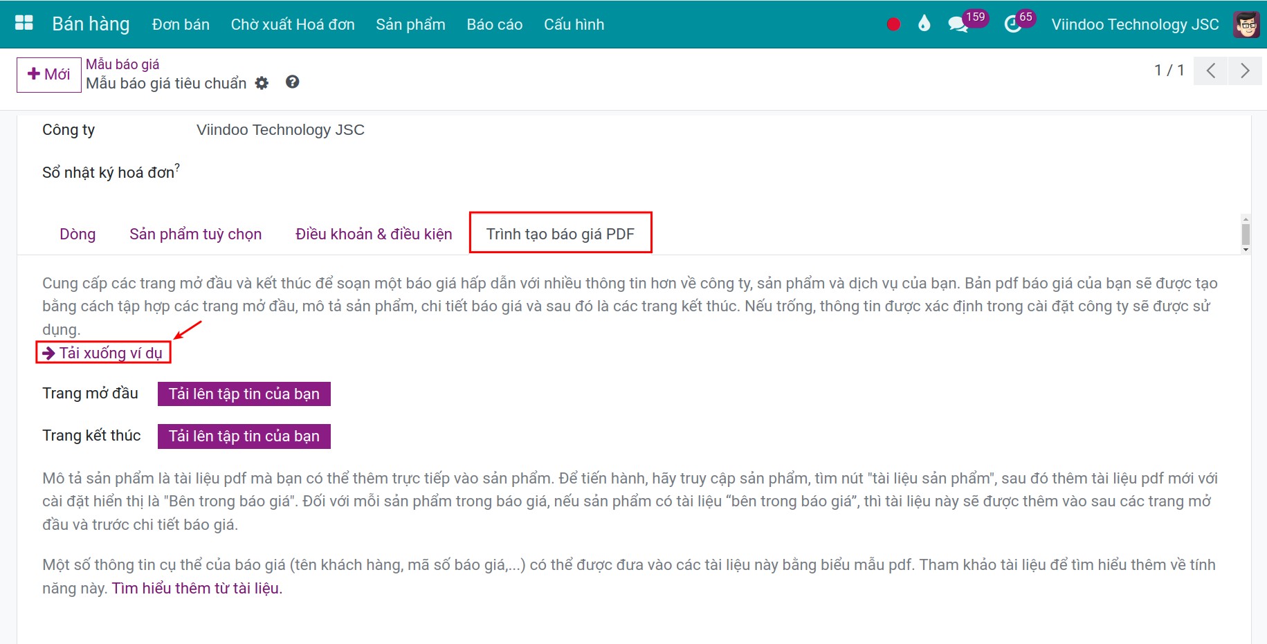 Header Page and Footer Page