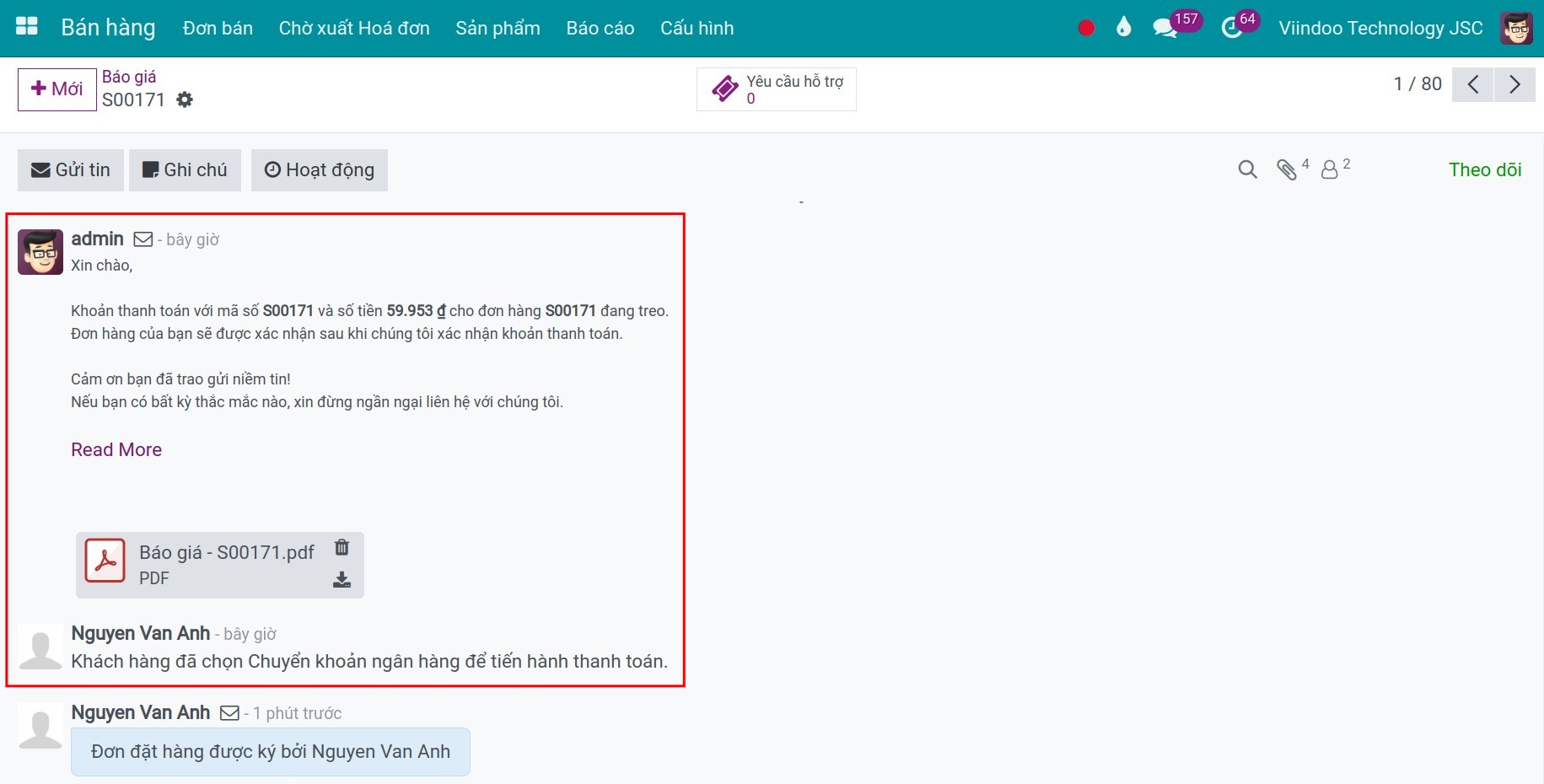 Thanh toán chuyển khoản để xác nhận đơn hàng