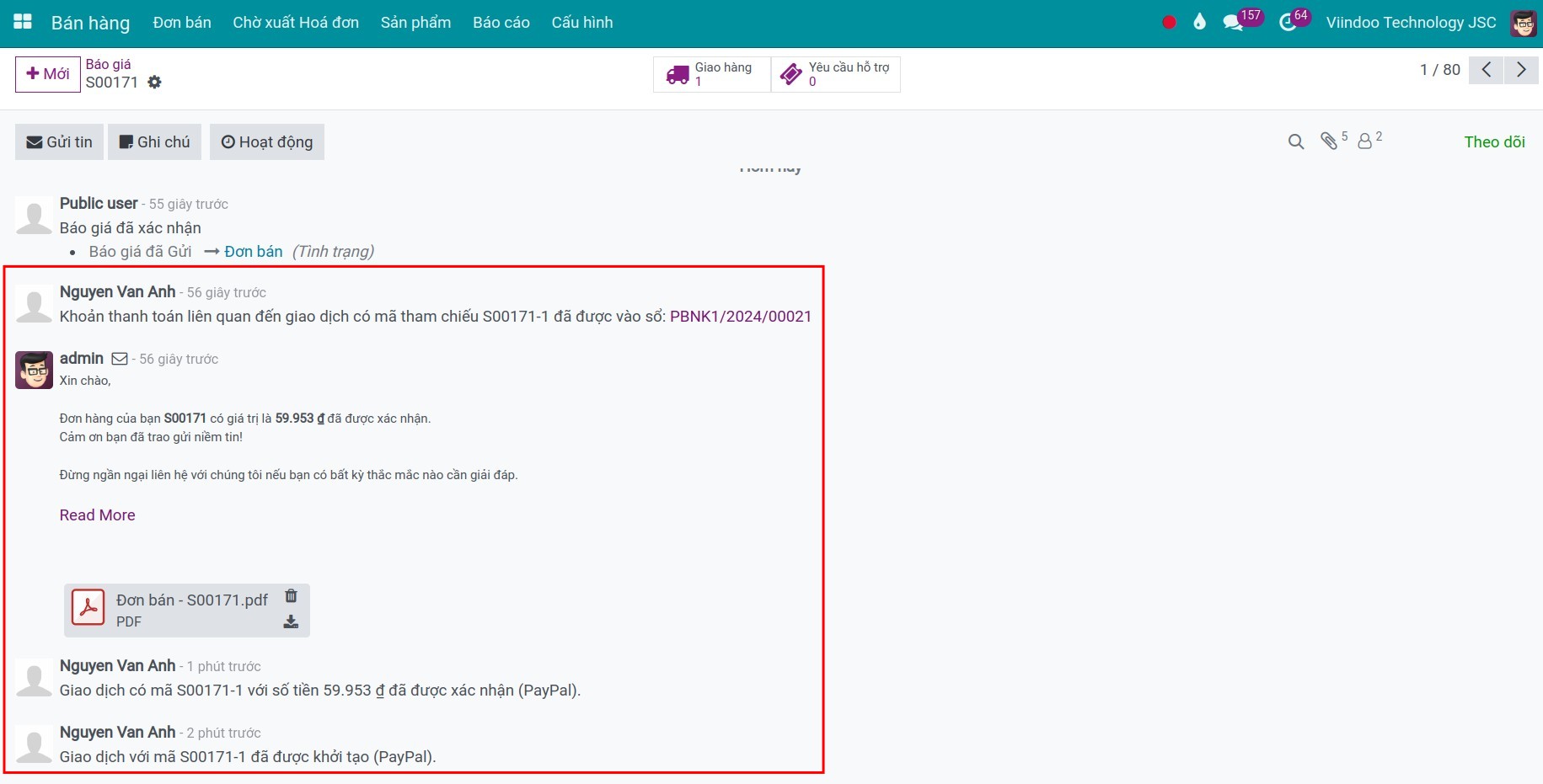 Thanh toán thông qua nhà cung cấp dịch vụ thanh toán.